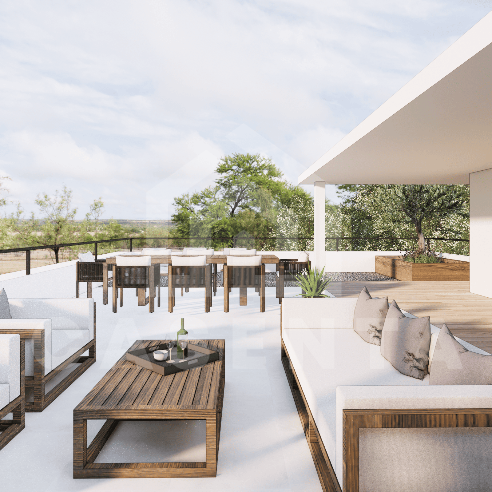 Rooftop terrace on top of aesthetic 3 bedroom villa in Ungasan