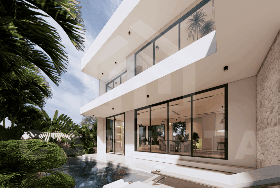 Outdoor area inside aesthetic 3 bedroom villa in Ungasan