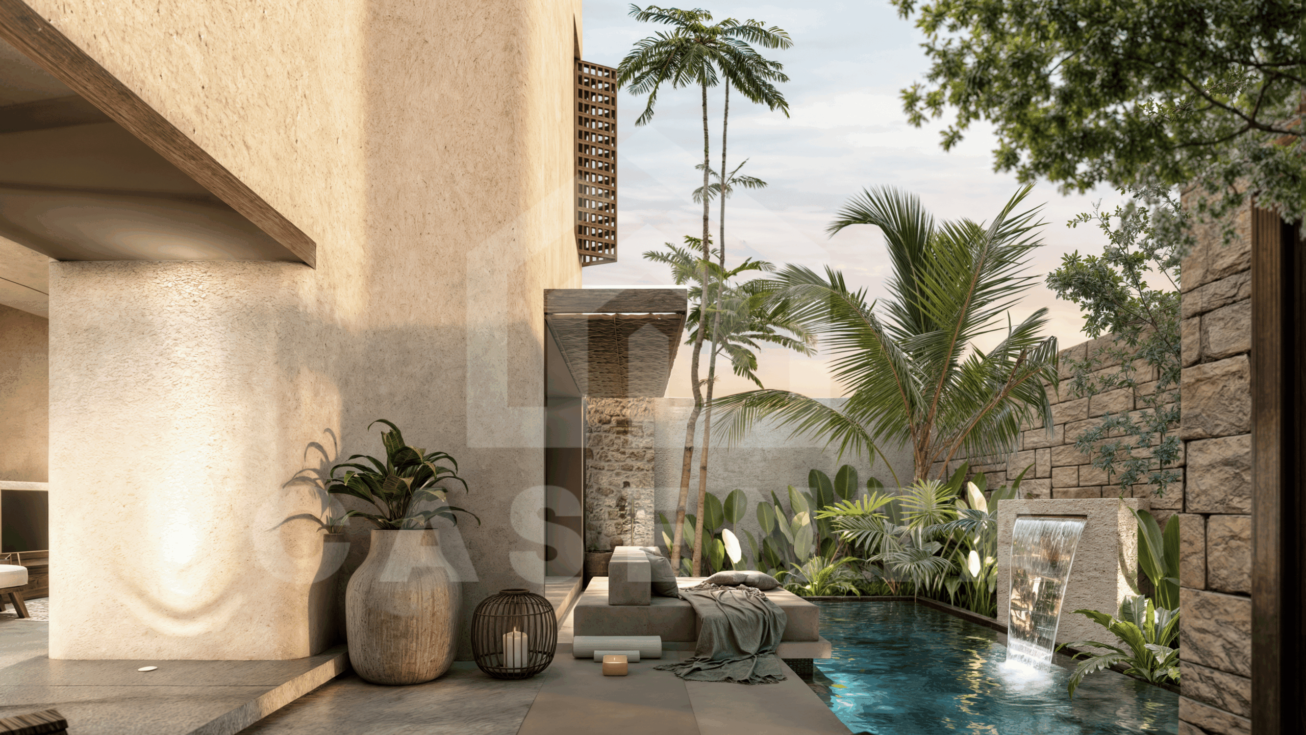 Outdoor area inside an appealing 1 bedroom villa in Uluwatu