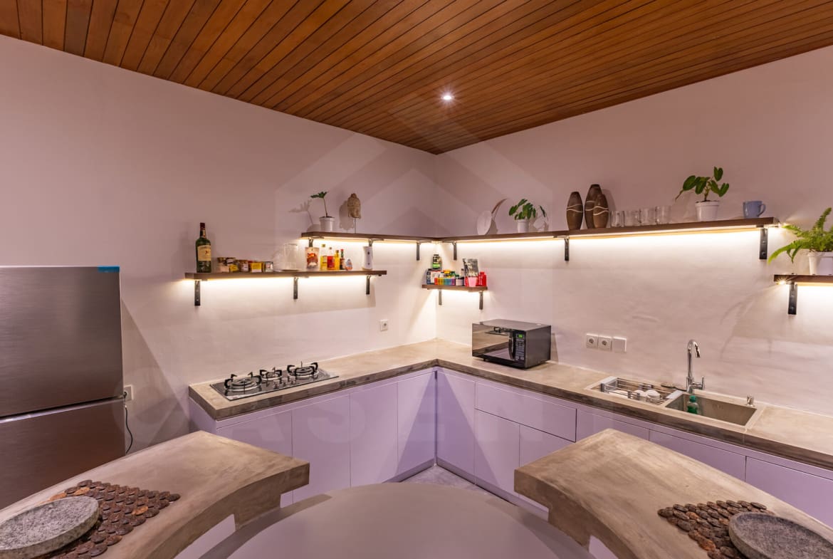 Kitchen inside stylish 2 bedroom villa in Seseh