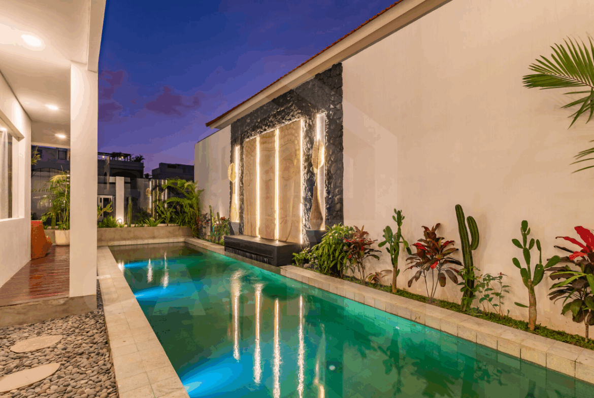 Outdoor area inside 2 bedroom villa in Seseh