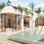 Outdoor area inside authentic Mediterranean villa in Ubud