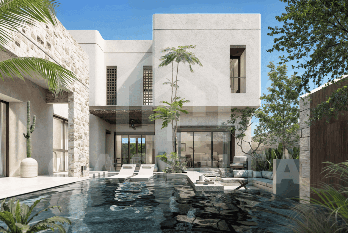 Facade of tasteful 3 bedroom villa in Uluwatu