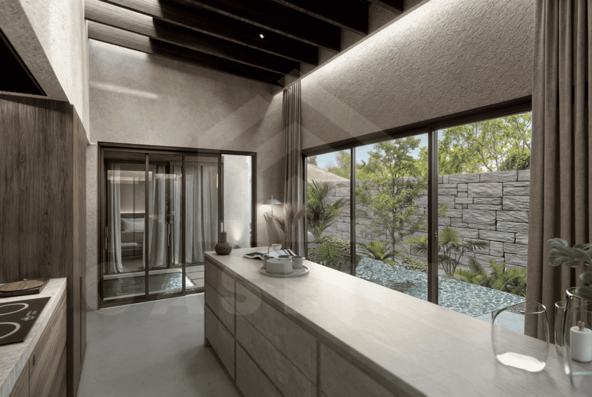 Kitchen inside stunning 2 bedroom villa in Uluwatu