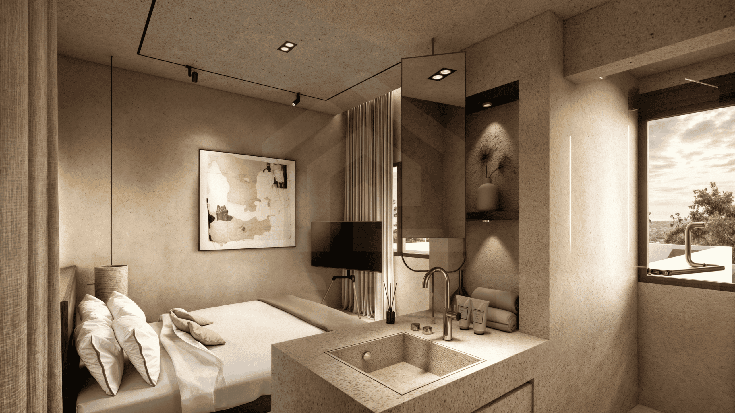 Bedroom inside stunning villa in Uluwatu