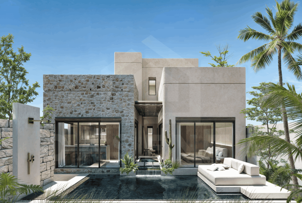 Facade of a stunning 2 bedroom villa in Uluwatu