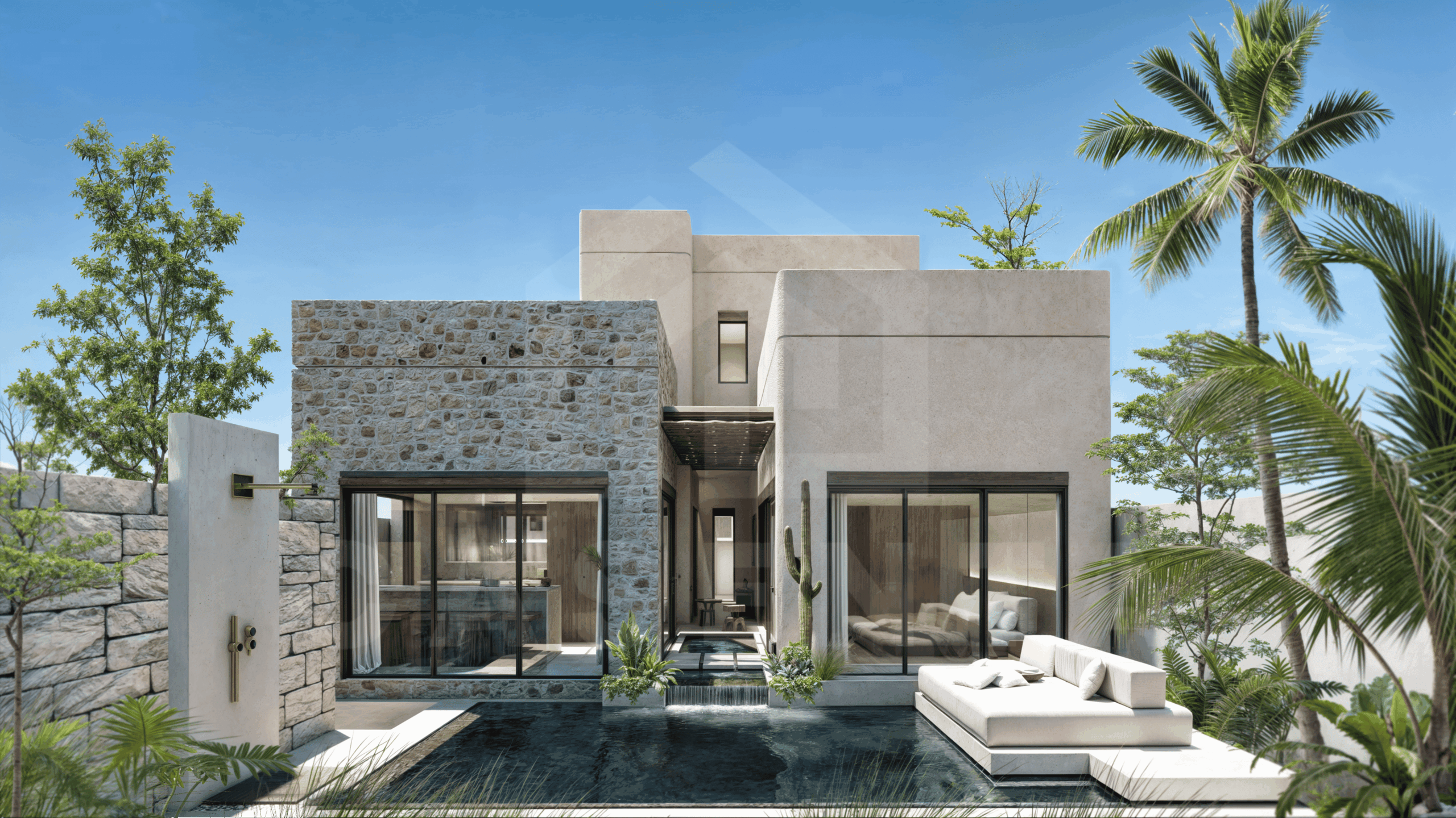 Facade of a stunning 2 bedroom villa in Uluwatu