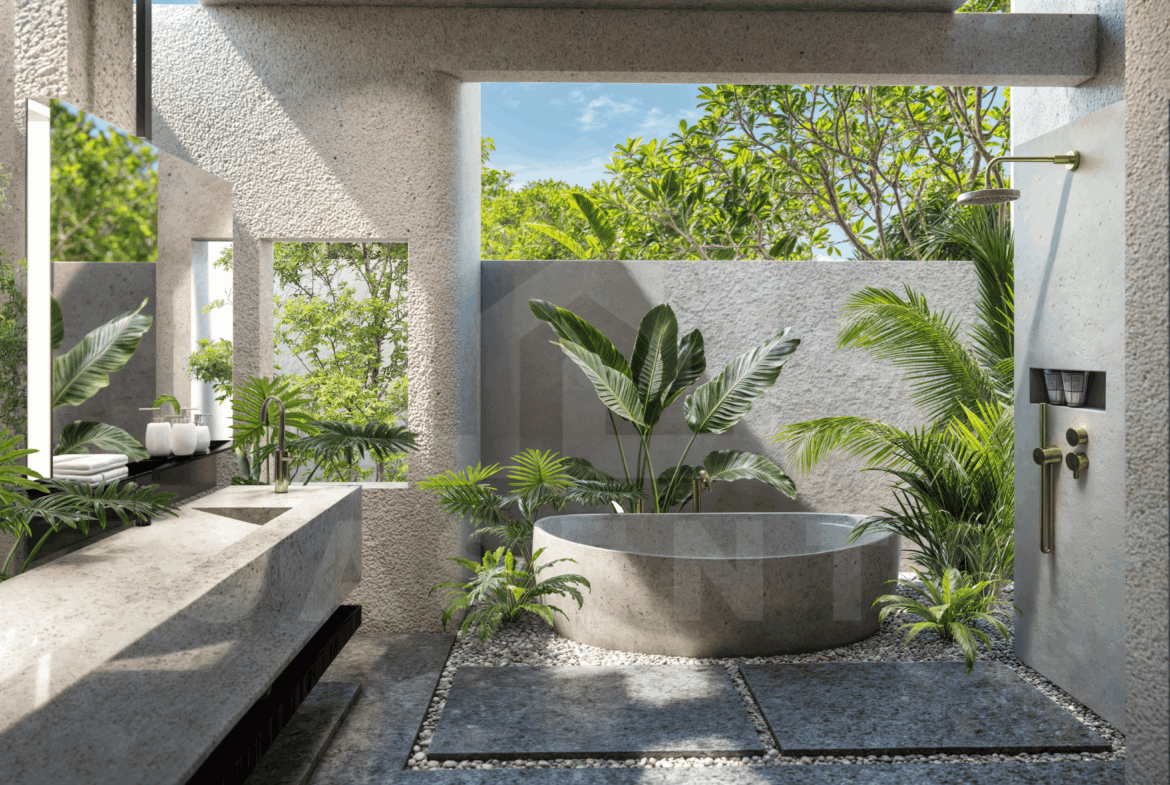 Bathroom inside stunning 2 bedroom villa in Uluwatu