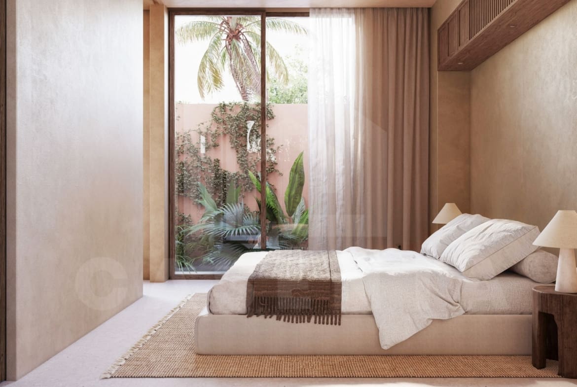 Bedroom inside villa close to Nyang Nyang beach