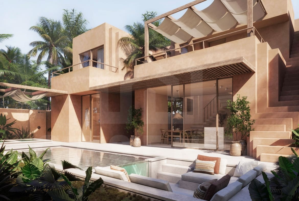 Outdoor area inside 2 bedroom villa in Nyang Nyang