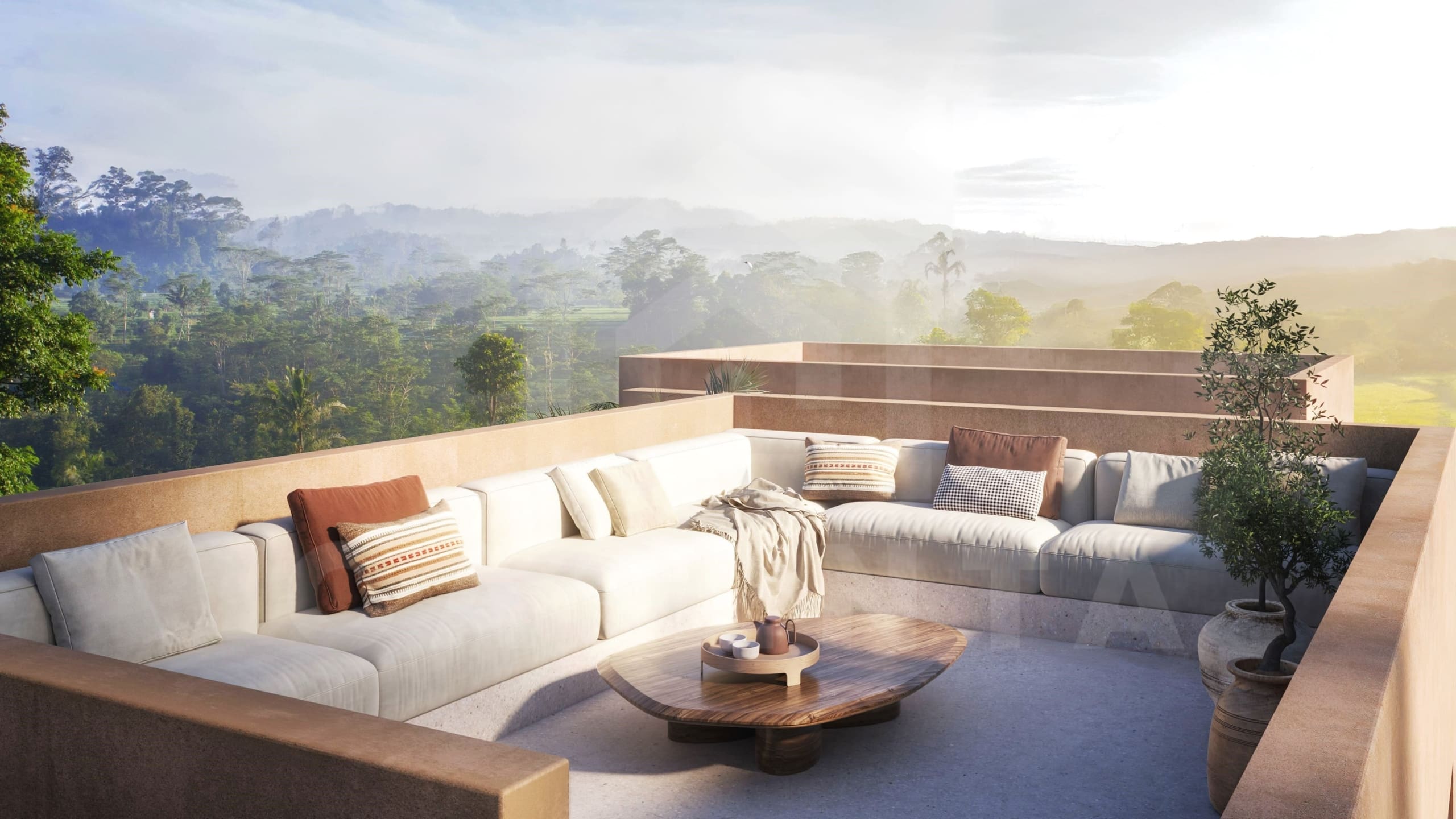 Rooftop terrace inside 2 bedroom villa in Nyang Nyang