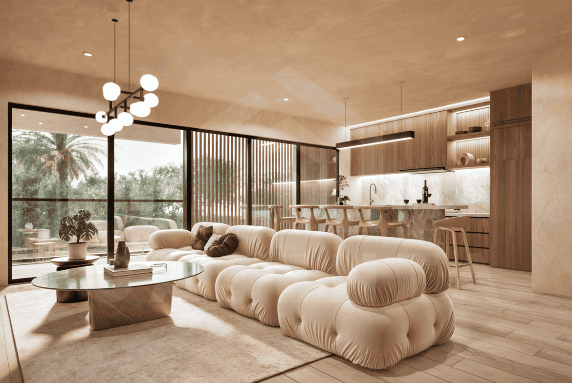 Living area inside stunning 3 bedroom villa in Uluwatu