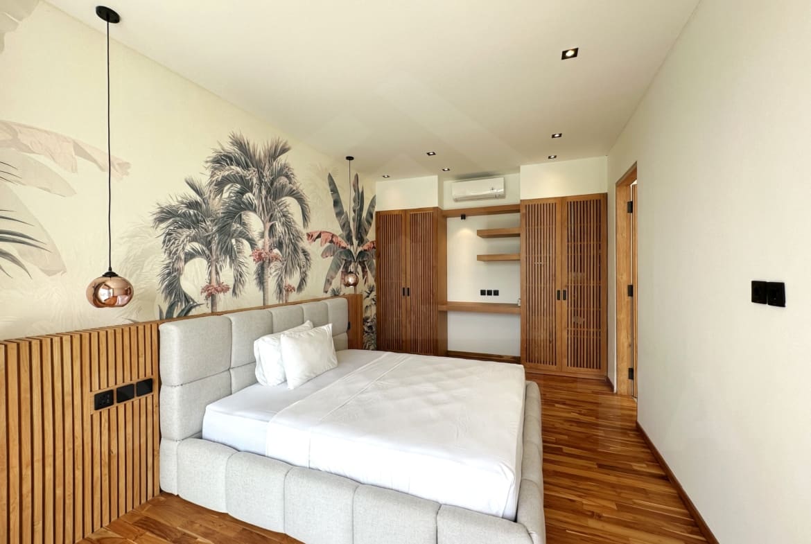 Bedroom inside fabulous villa with great rental potential in Tumbak Bayuh