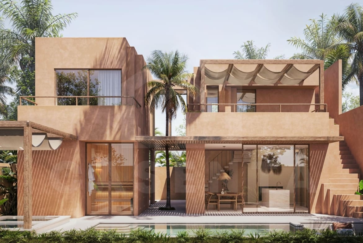 Outdoor area inside 2 bedroom villa in Nyang Nyang