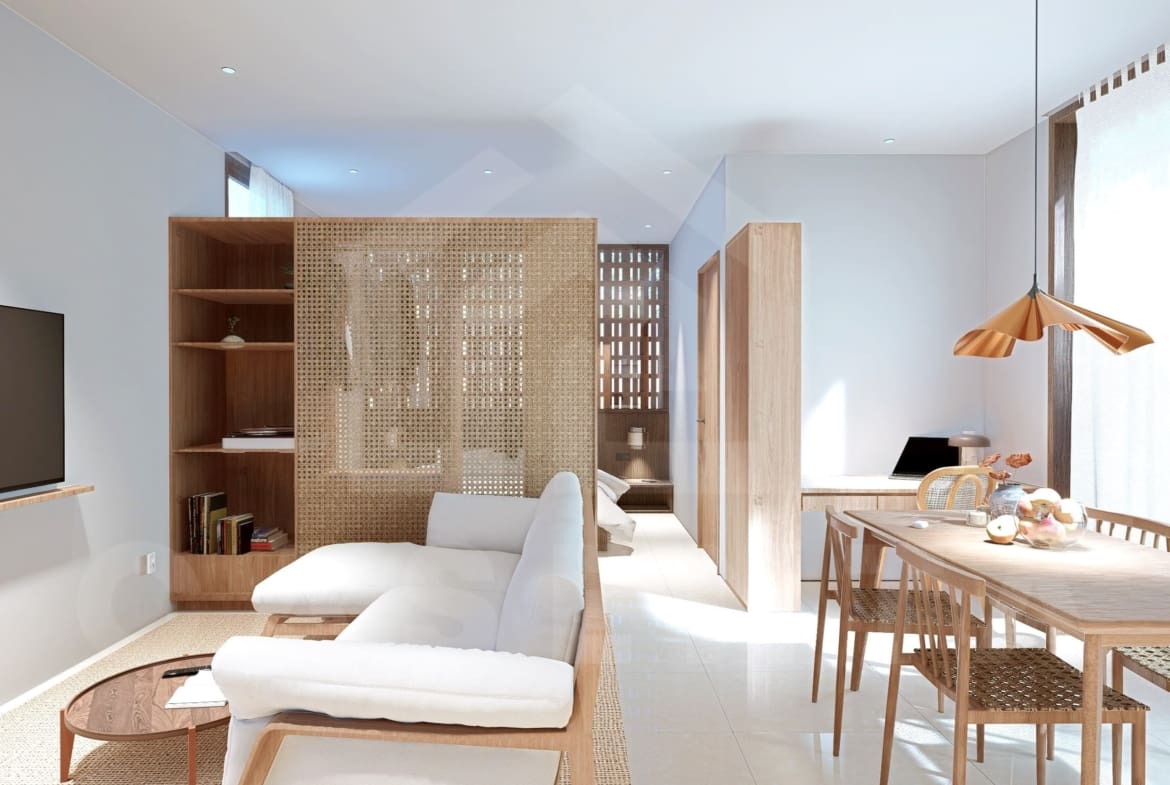 Living area inside modern apartment in Cepaka