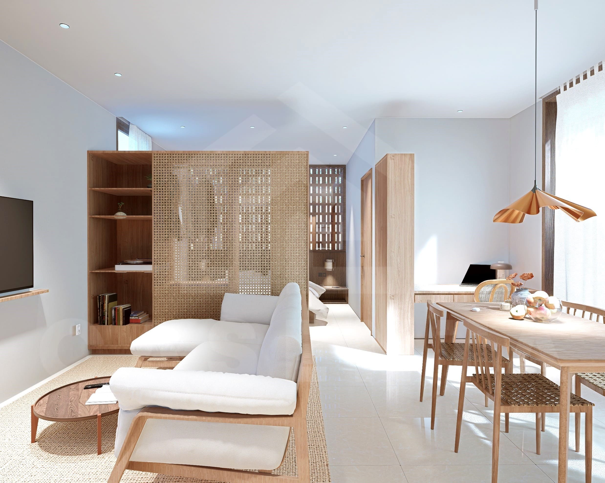 Living area inside modern apartment in Cepaka