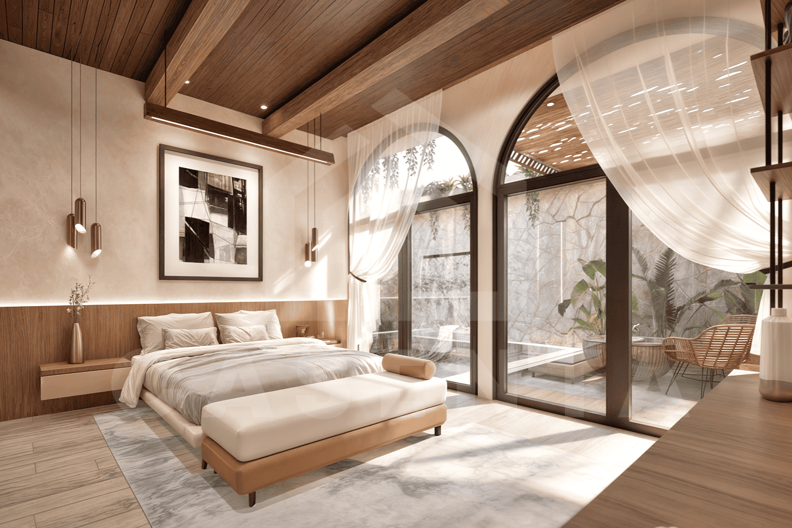 Bedroom inside stunning villa in Uluwatu