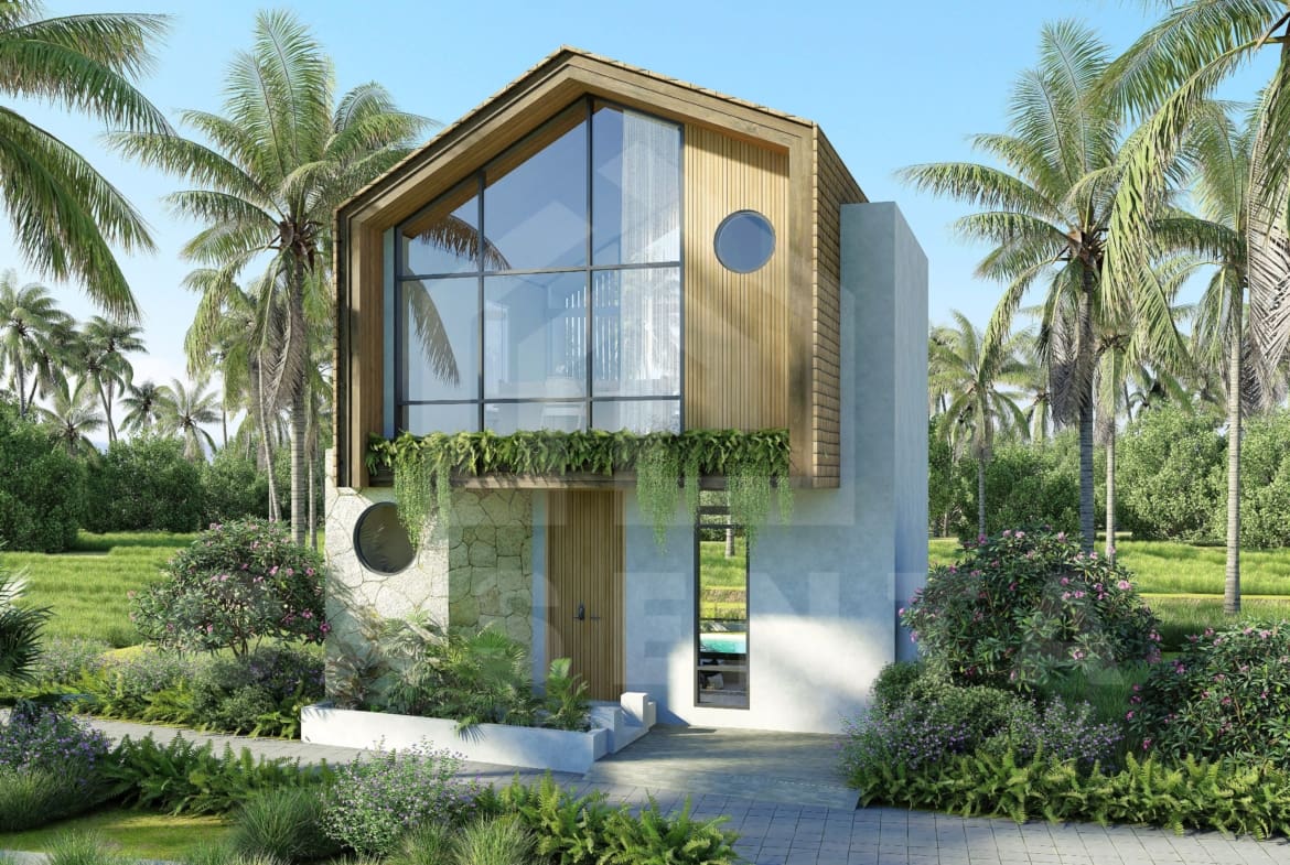 Facade of an attractive 1 bedroom villa in Pererenan