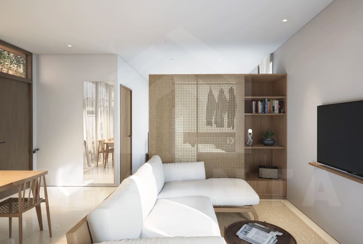 Living area inside modern apartment in Cepaka