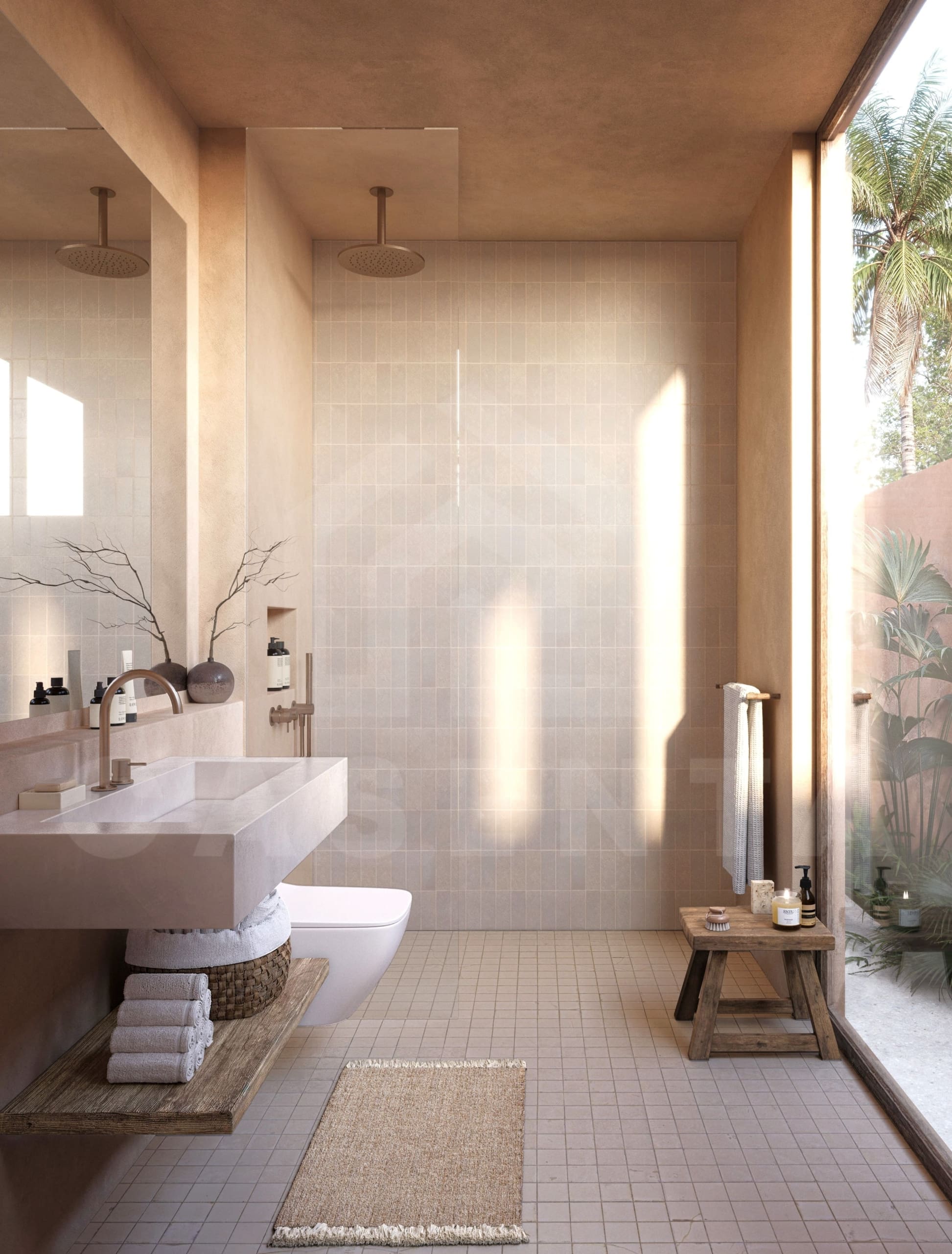 Bathroom inside 2 bedroom villa in Nyang Nyang