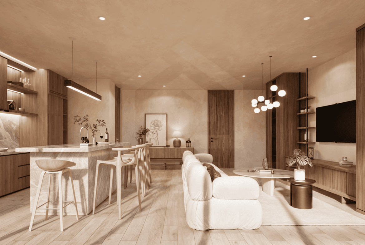 Living area inside stunning 3 bedroom villa in Uluwatu