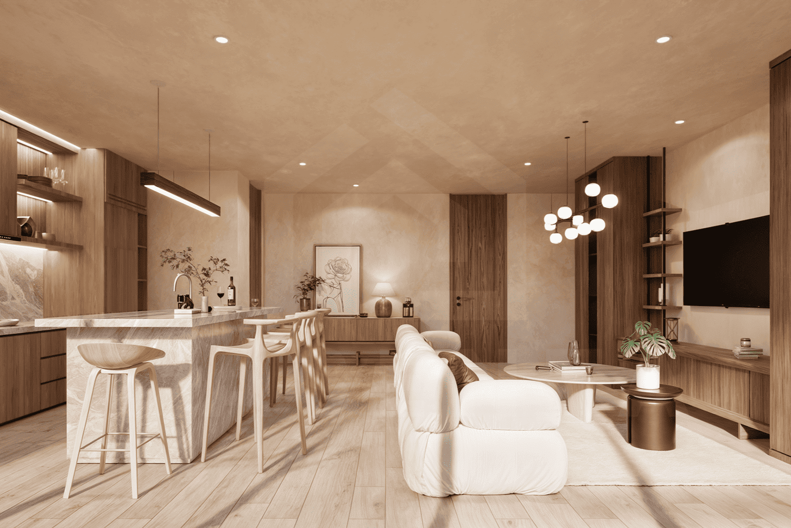 Living area inside stunning 3 bedroom villa in Uluwatu