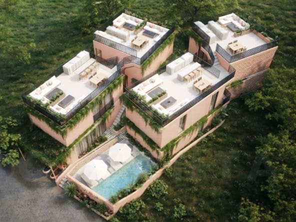 Bird's eye view of a modern apartment in Cepaka