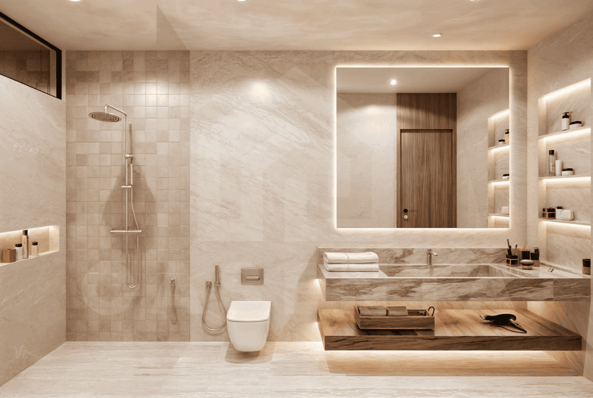 Bathroom inside exclusive apartment in Uluwatu