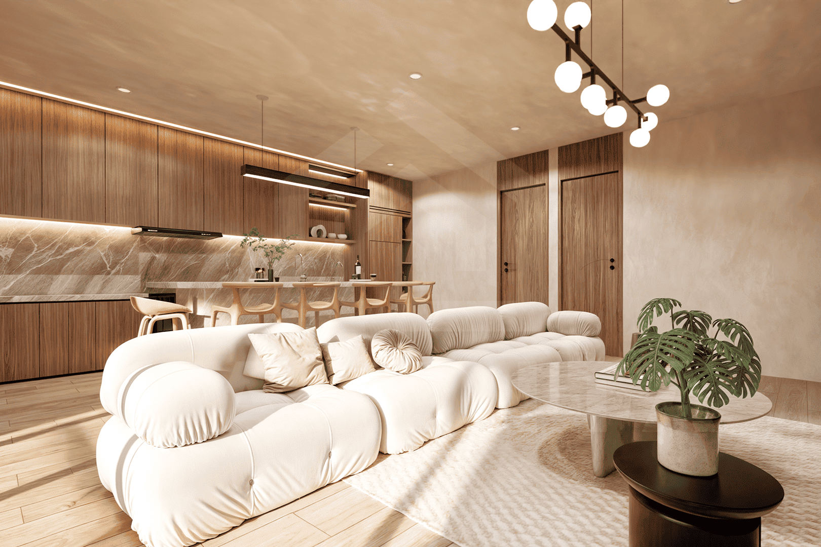 Living area inside exclusive apartment in Uluwatu