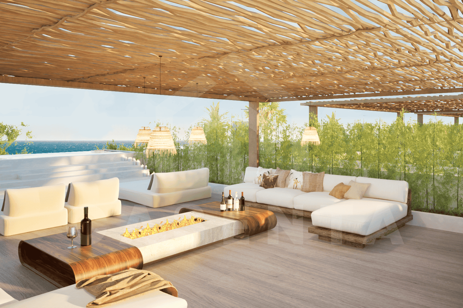 Rooftop terrace on top of exclusive apartment in Uluwatu