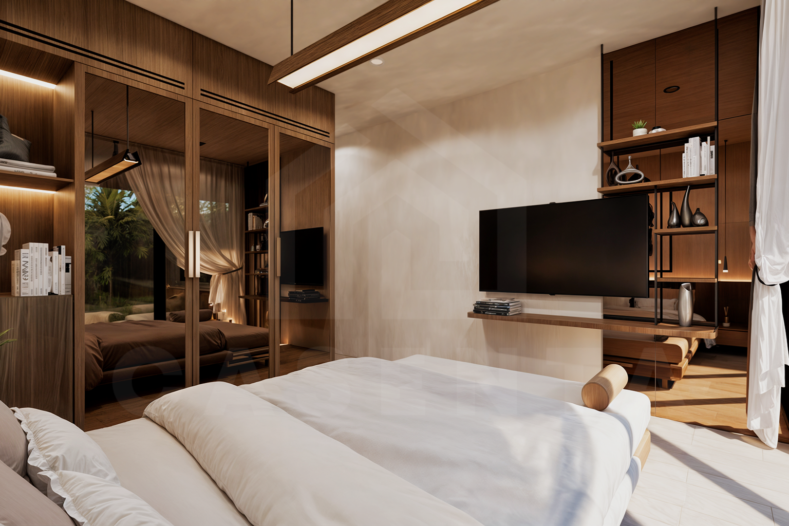 Bedroom inside an exclusive apartment in Uluwatu