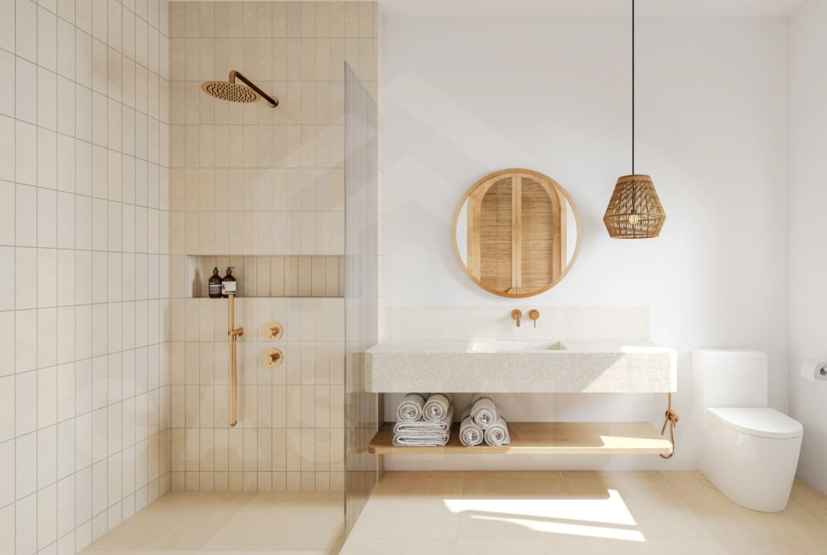 Bathroom inside fabulous 2 bedroom villa in Bingin