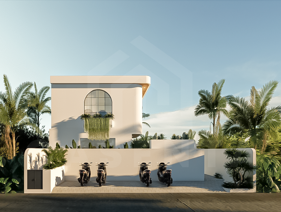 Shared parking space in front of fabulous 2 bedroom villa in Bingin