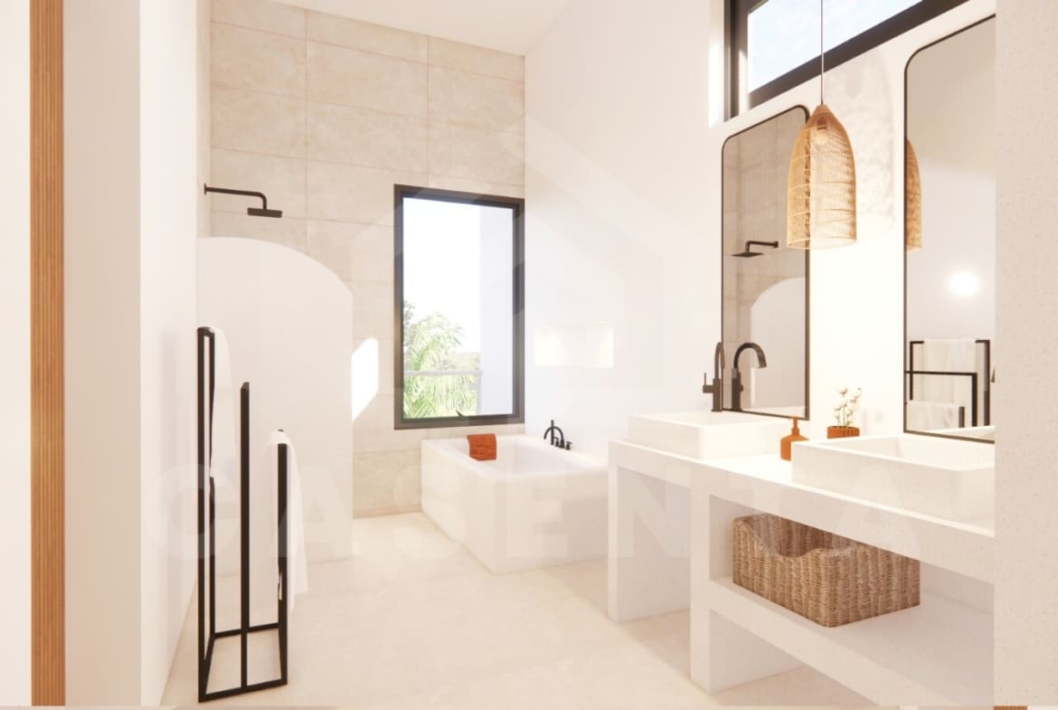 Bathroom inside beautiful 4 bedroom villa in Cemagi