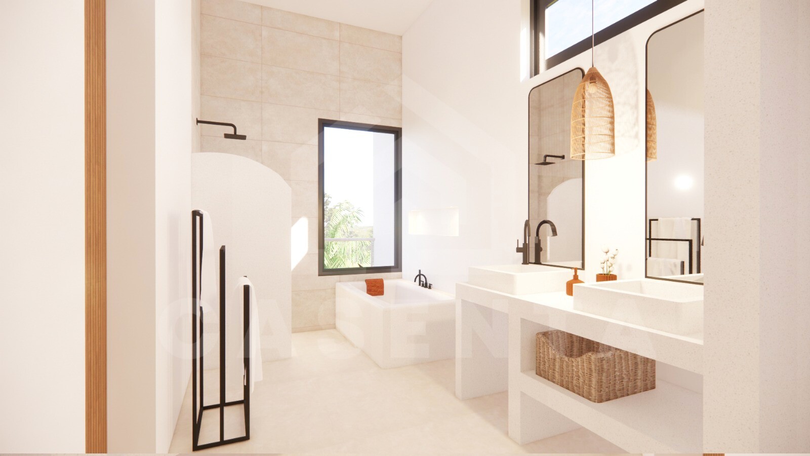 Bathroom inside beautiful 4 bedroom villa in Cemagi