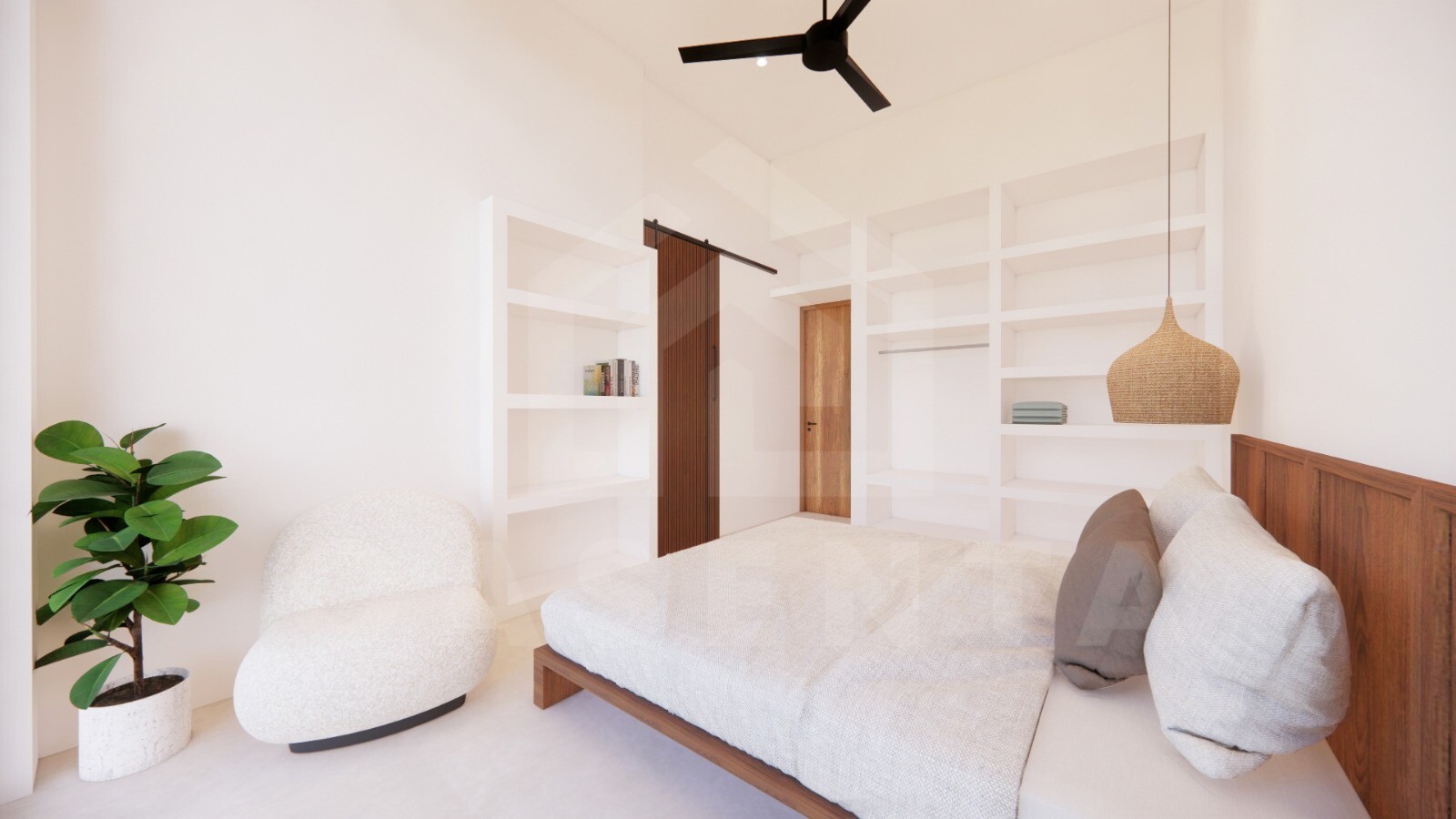 Bedroom inside beautiful villa in the vicinity of Cemagi beach