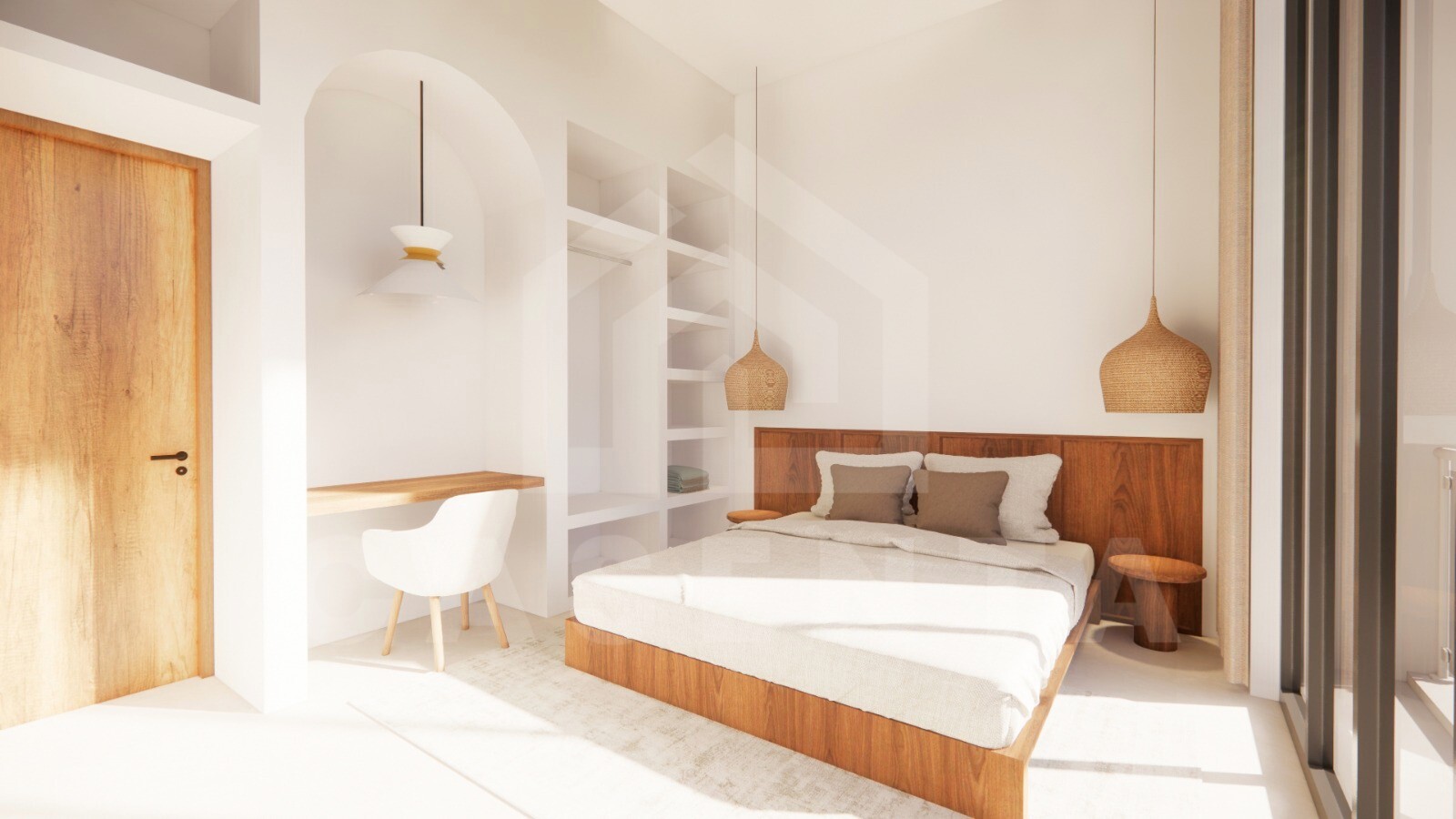 Bedroom inside beautiful villa in the vicinity of Cemagi beach