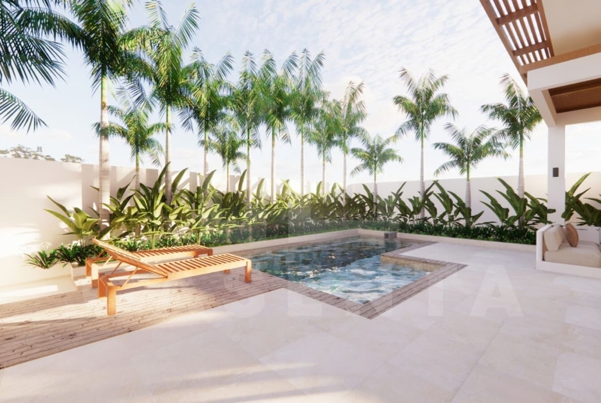 Outdoor area of beautiful 4 bedroom villa in Cemagi