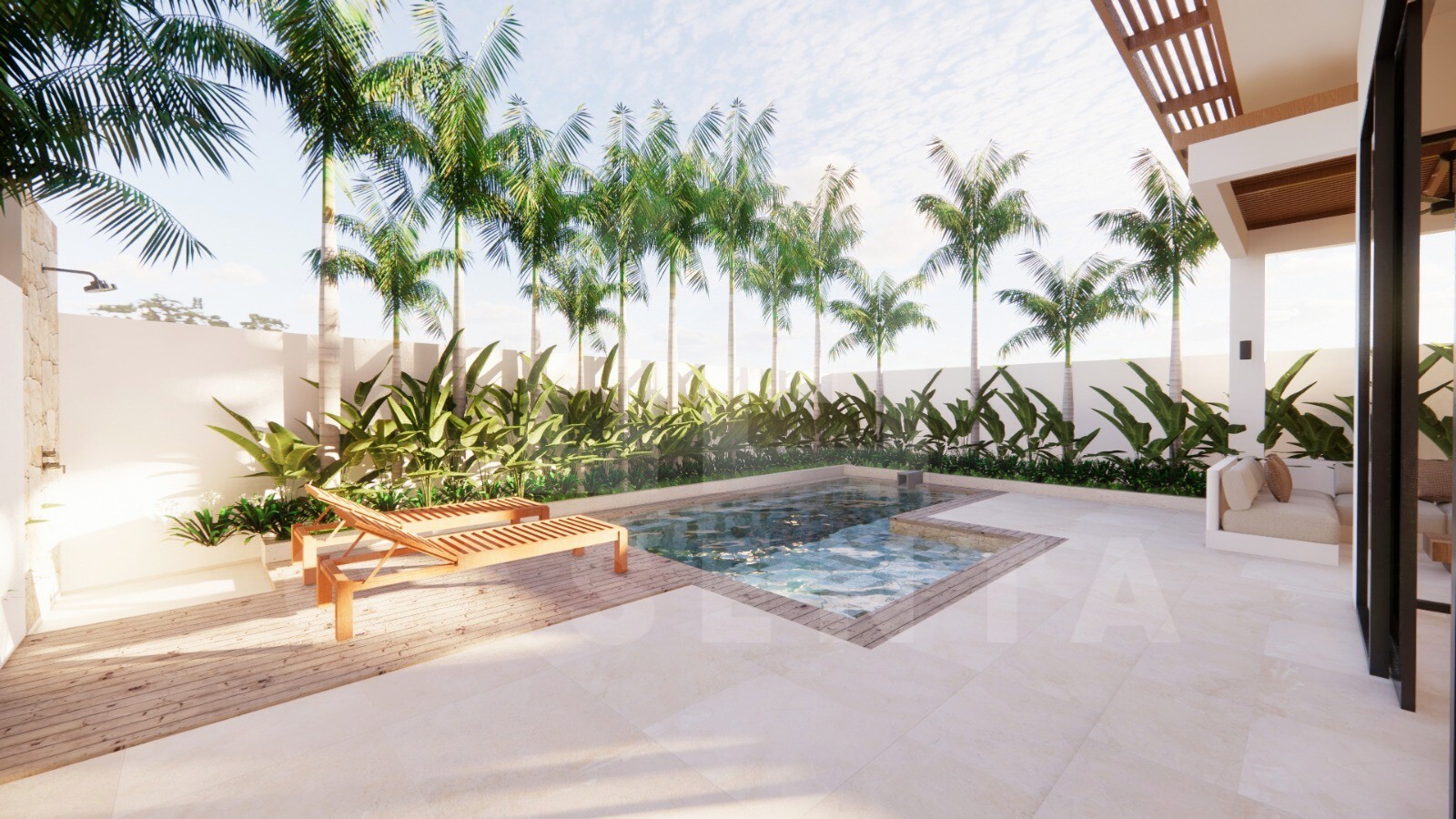 Outdoor area of beautiful 4 bedroom villa in Cemagi