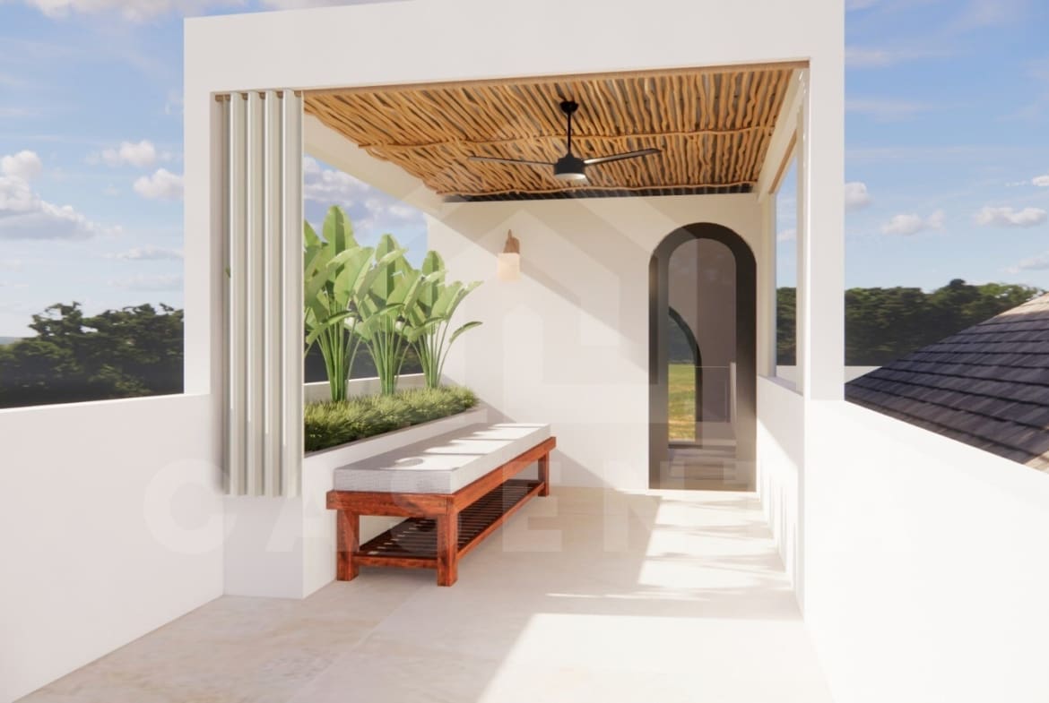 Rooftop area on top of a beautiful 4 bedroom villa in Cemagi