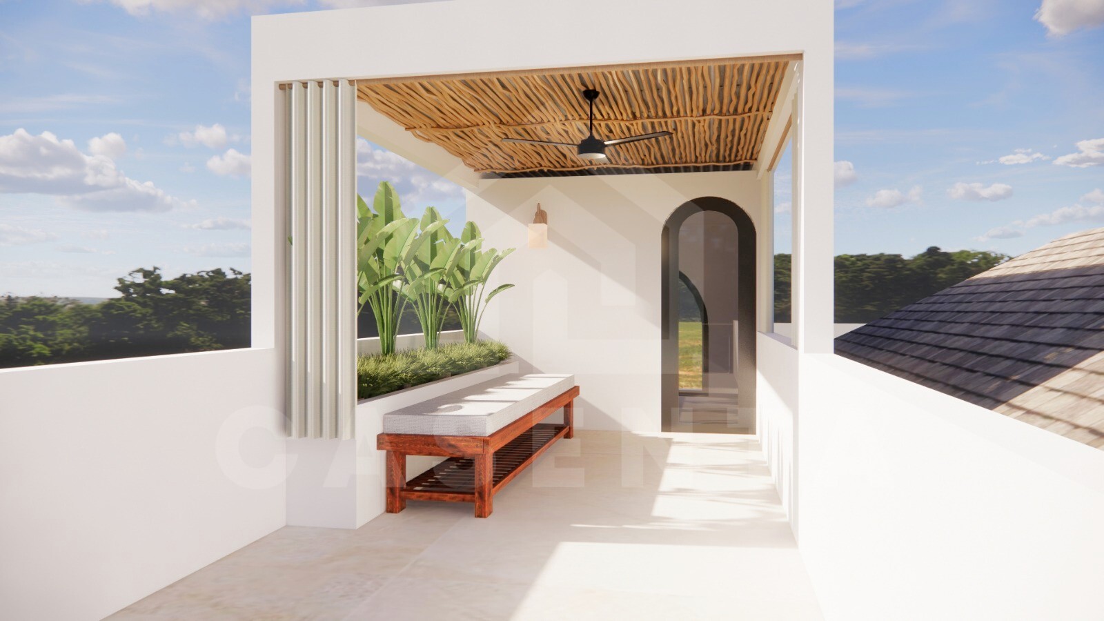 Rooftop area on top of a beautiful 4 bedroom villa in Cemagi