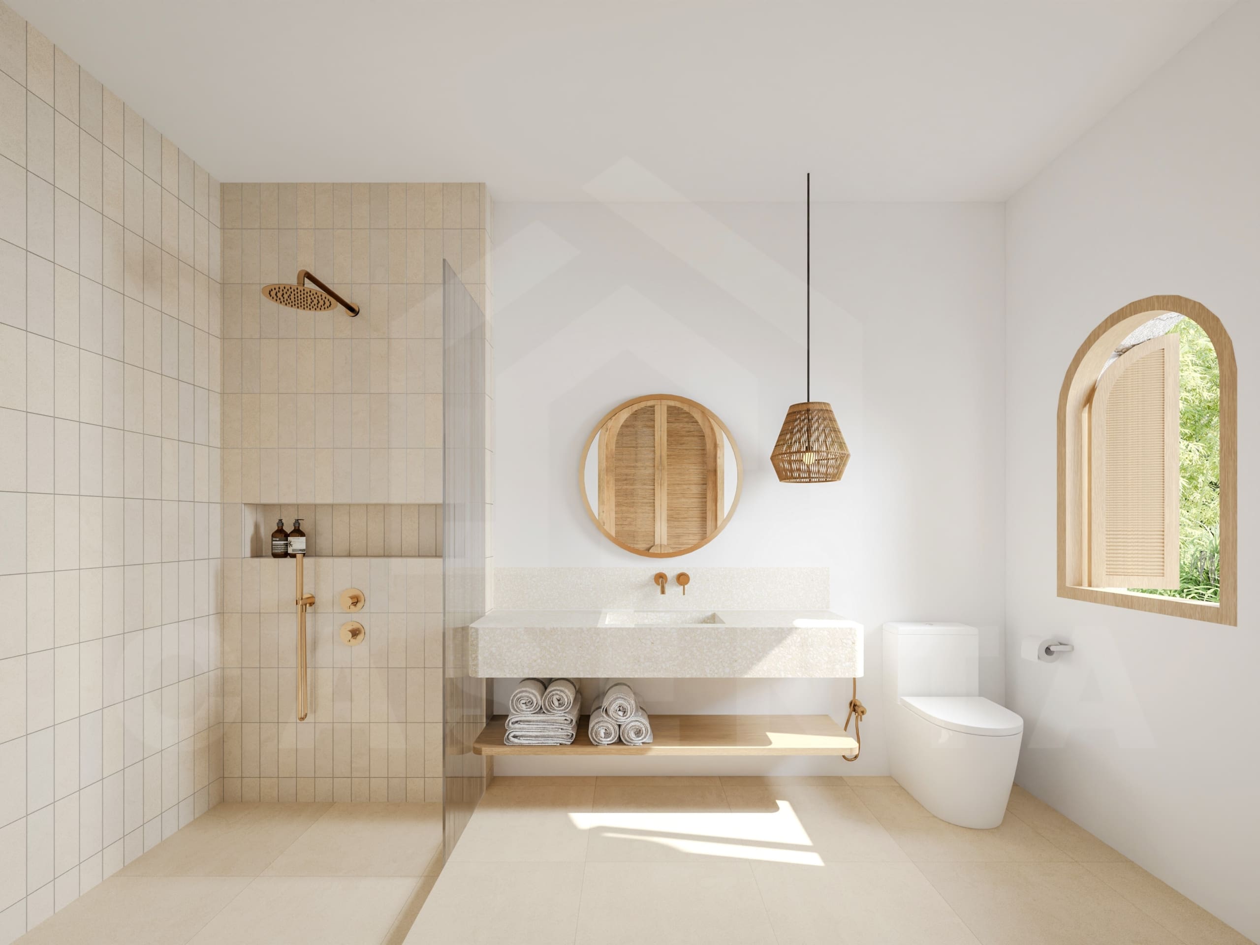 Bathroom inside charming 1 bedroom villa for investment in Bingin