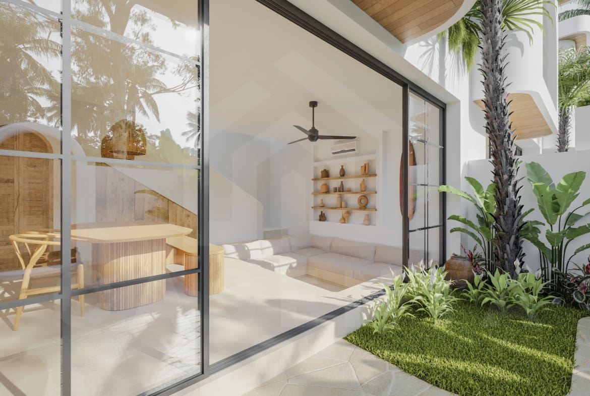 Living area of charming 1 bedroom villa for investment in Bingin