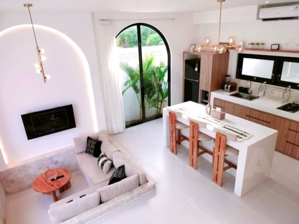Living area inside trendy loft in the vicinity of Seseh beach