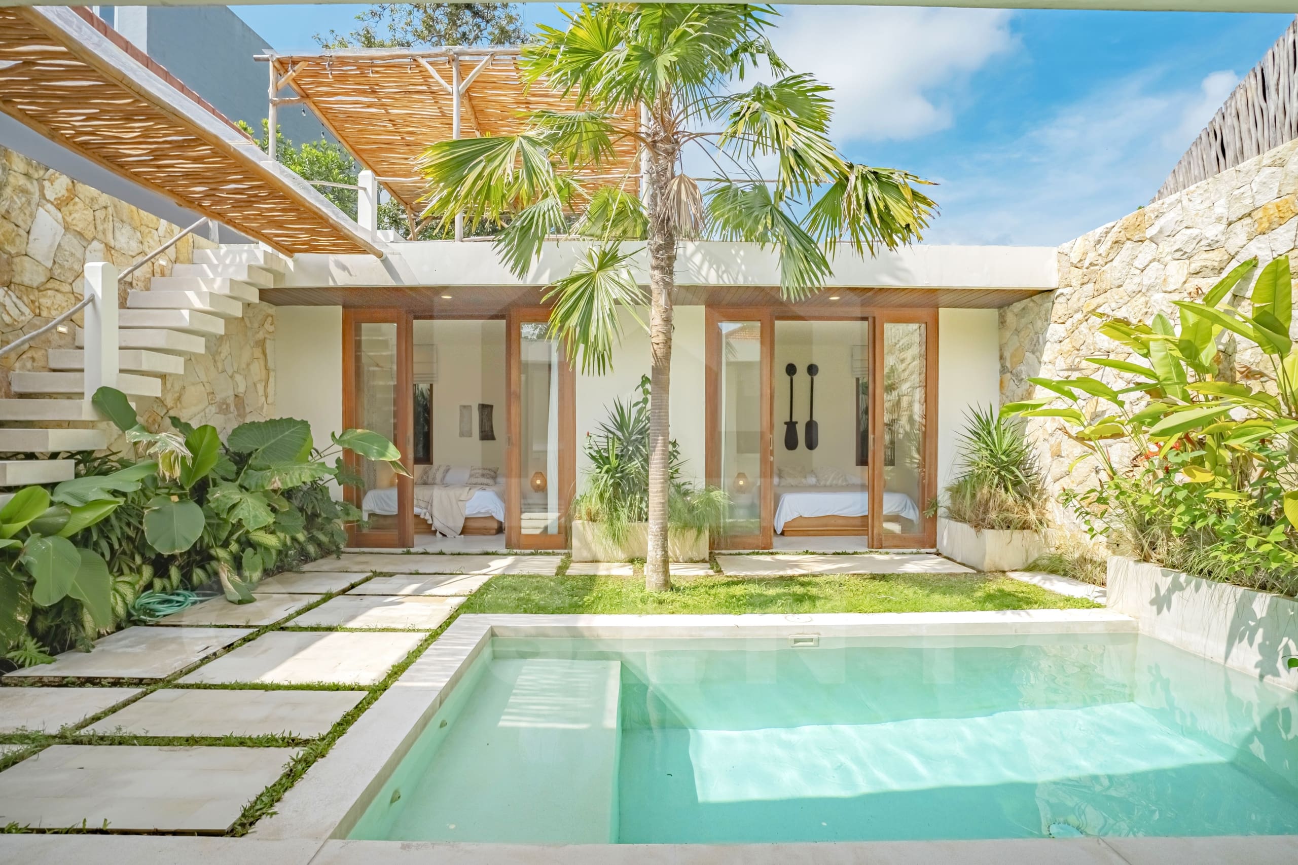 Outdoor area inside of attractive 2 bedroom villa in Tumbak Bayuh