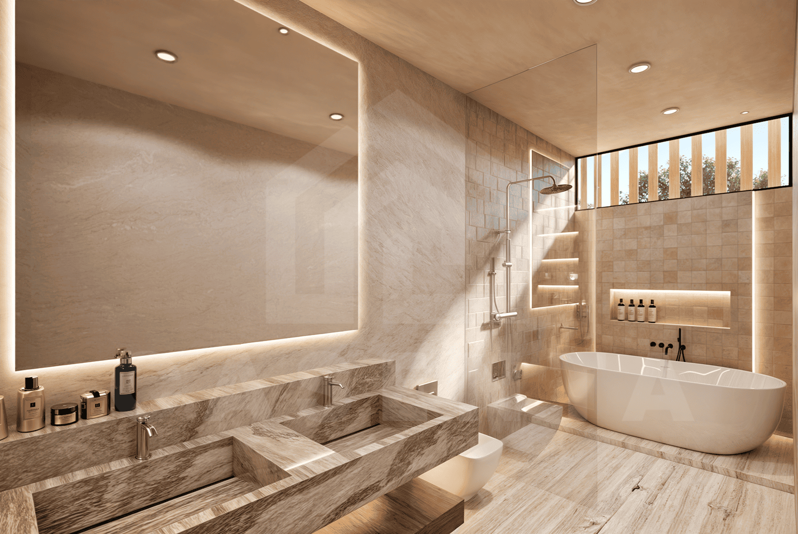 Bathroom inside modern 4 bedroom villa in Uluwatu