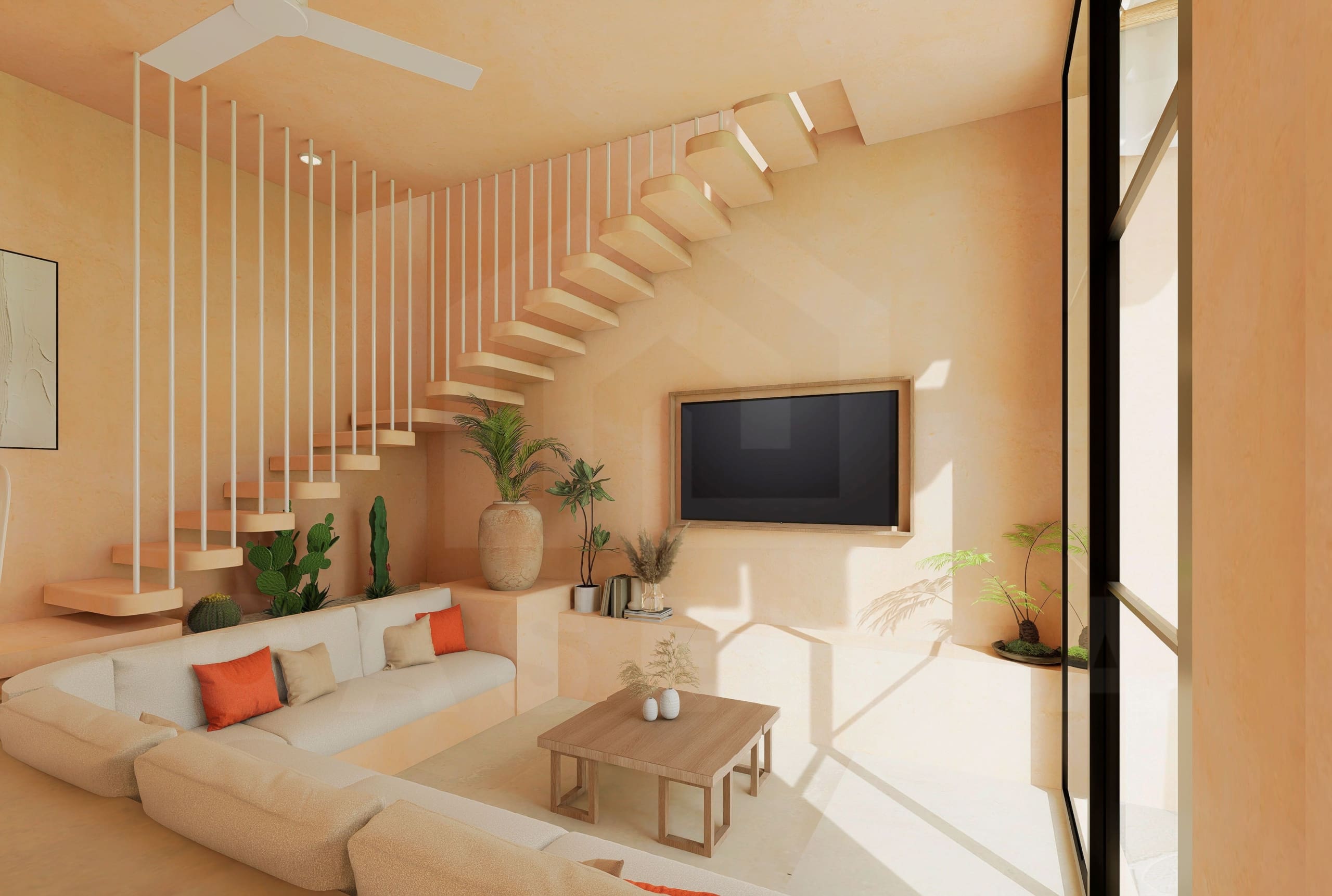 Living area inside stunning 1 bedroom villa in Uluwatu