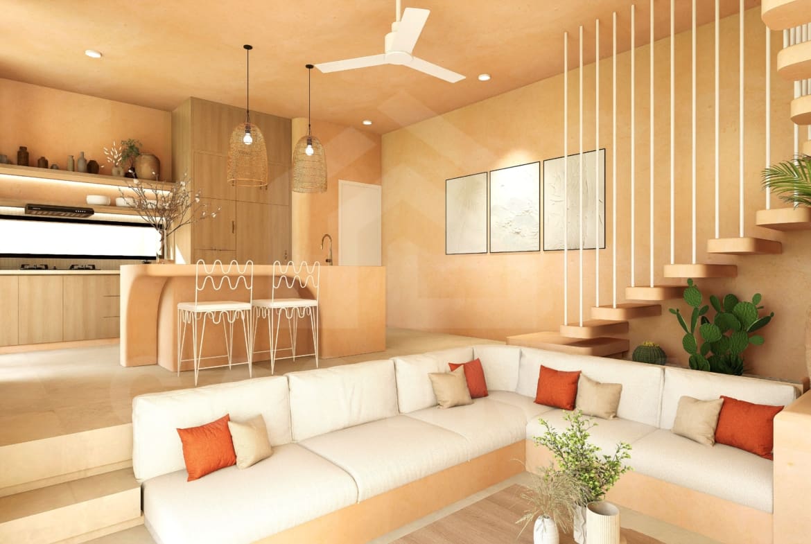 Living area inside stunning 1 bedroom villa in Uluwatu