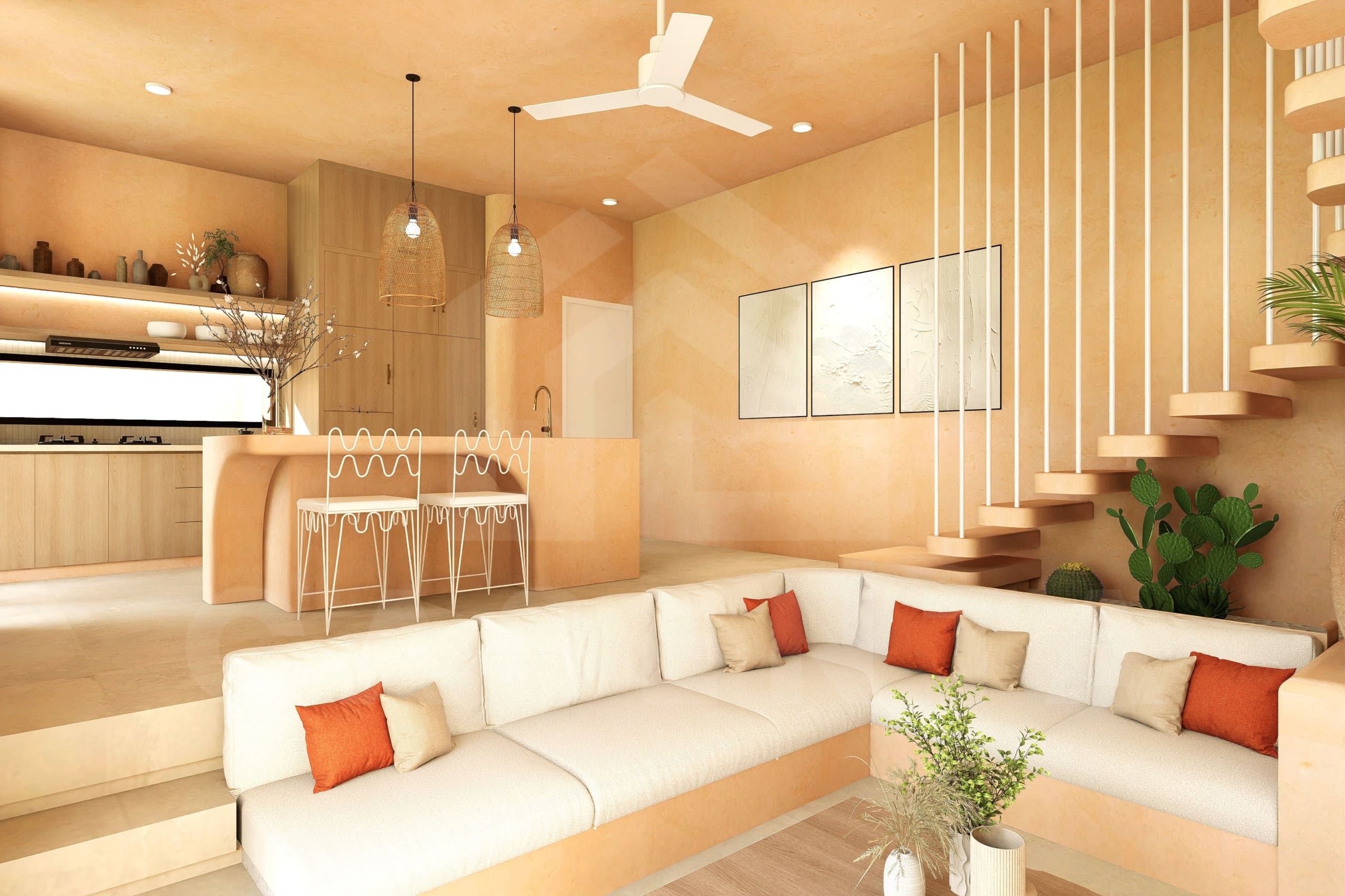 Living area inside stunning 1 bedroom villa in Uluwatu