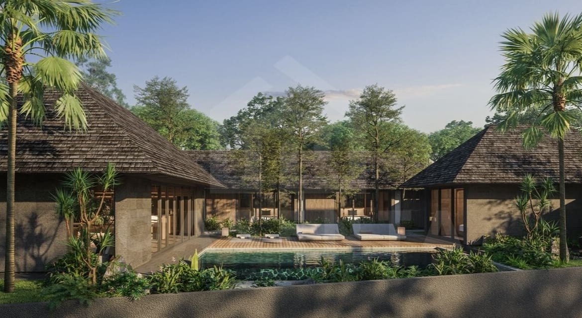 Outdoor area inside authentic Balinese villa in Ungasan